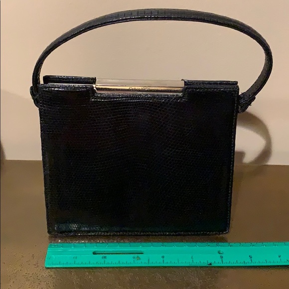 Calvin Klein Snake Embossed Black Patent Lady Bag - Picture 7 of 8